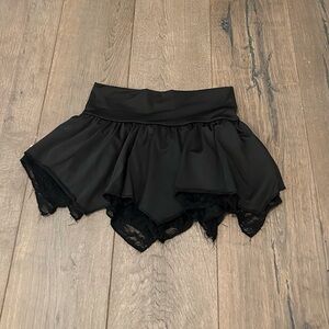 Ruffle Black Y2K Mini Skirt